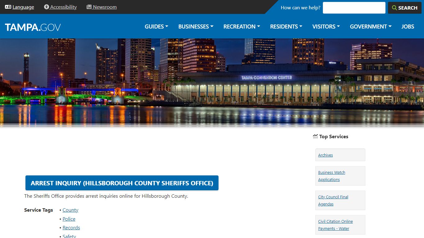 Arrest Inquiry (Hillsborough County Sheriffs Office)
